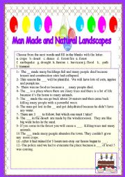 English Worksheet: Man-made and natural disasters