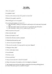 English Worksheet: The Soldier by R. Brooke