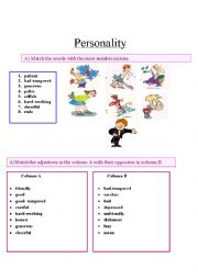 English Worksheet: Adjectives of Personality