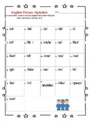 English Worksheet: English picture Alphabet