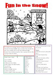 English Worksheet: Fun in the Snow!