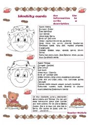 English Worksheet: Identity cards