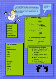 English Worksheet: Tennis Player