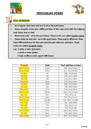 English Worksheet: Irregular verbs / Definition/ list/ exercises