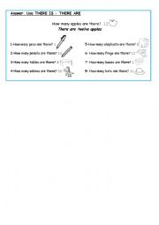 English Worksheet: THERE IS - THERE ARE