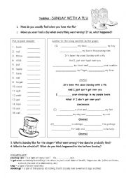 English Worksheet: Sunday with a flu YODELICE