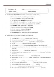 English Worksheet: 504 units 1 to 16