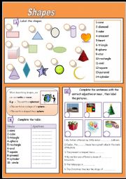 English Worksheet: shapes