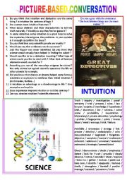 English Worksheet: Picture-based conversation : topic 7 - intuition vs science