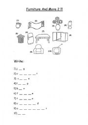 English Worksheet: Furniture And More 2
