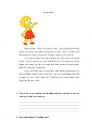 English Worksheet: Lisas family