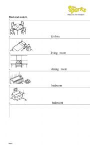 English Worksheet: Rooms 