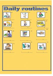 English Worksheet: Daily routines-Simple Present Tense
