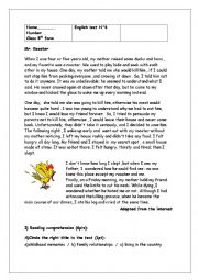 English Worksheet: English test