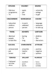 English Worksheet: TABOO CARDS no.3