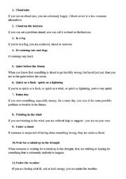 English Worksheet: weather idioms