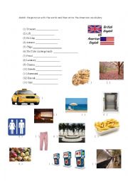 English Worksheet: American English x British English