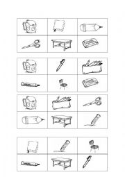 school objects-bingo