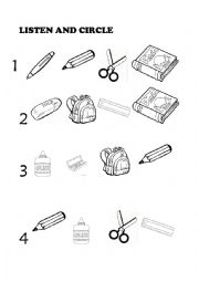 English Worksheet: classroom objects 