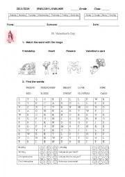 English Worksheet: St. Valentines day