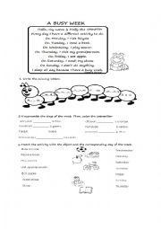 Days of the week story and activities