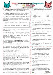 English Worksheet: Ways of Showing Emphasis