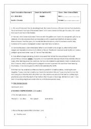 English Worksheet: end term test n2 3rd form