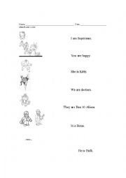 English Worksheet: Be Practice