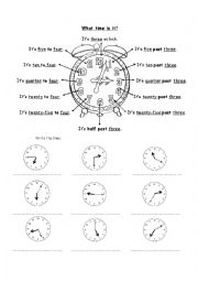 English Worksheet: what time is it?