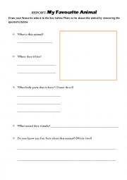 English Worksheet: My favourite animal 