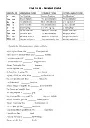 English Worksheet: Verb to be - Present Simple