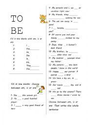 English Worksheet: To be