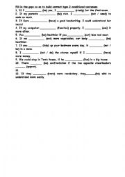 English Worksheet: Second conditional