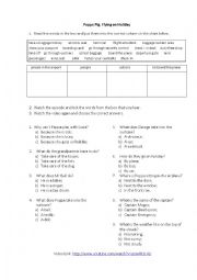 English Worksheet: Peppa Pig. Flying on Holiday. Video Task.