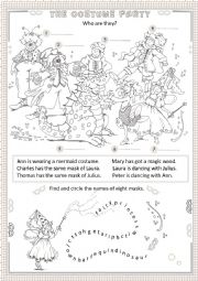 English Worksheet: The costume party