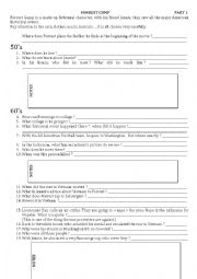 English Worksheet: Forrest Gump (part 1)