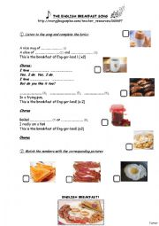 English Worksheet: English Breakfast Song