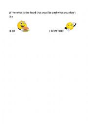 English Worksheet: food