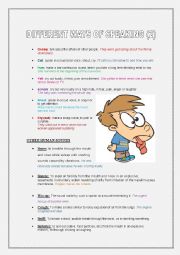English Worksheet: Different ways of speaking (II)