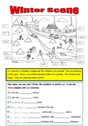 English Worksheet: Winter Scene