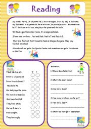 English Worksheet: Easy reading