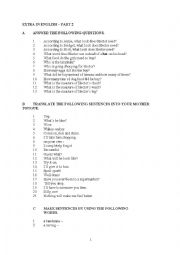 English Worksheet: Extra in English part 2