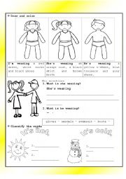 English Worksheet: Present continuous_clothes exercise 2