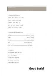 English Worksheet: Simple Present Tense