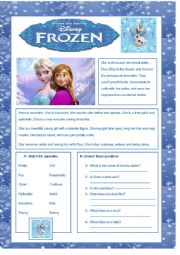 English Worksheet: Frozen