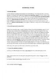 English Worksheet: remedial work 3rd form