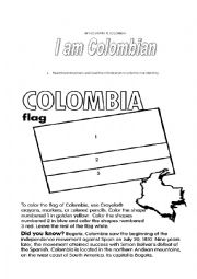 English Worksheet: My country is Colombia