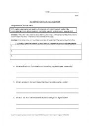 English Worksheet: Martin Luther King Jr. Mini Biography Listening Comprehension