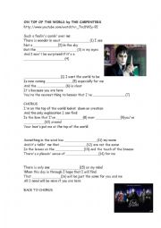 English Worksheet: On top of the world-The Carpenters-Dark Shadows Soundtrack