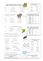 English Worksheet: Song by Lenka: Everything at once (Similes and Opposite Adjectives)